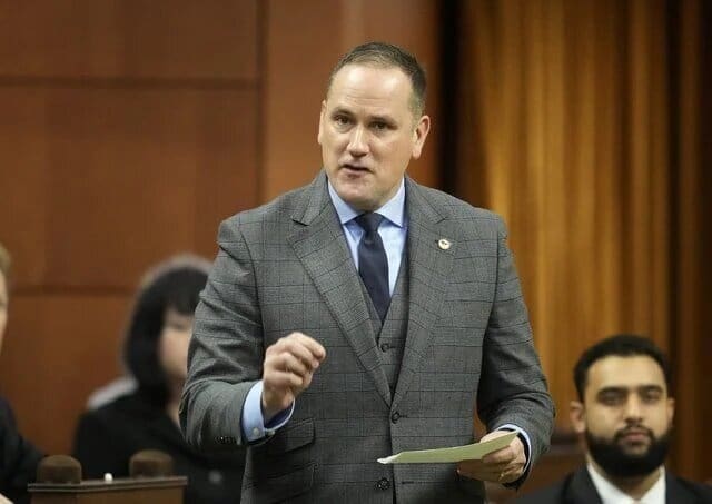 MP for Okanagan Lake West-South Kelowna Dan Albas rises during question period 